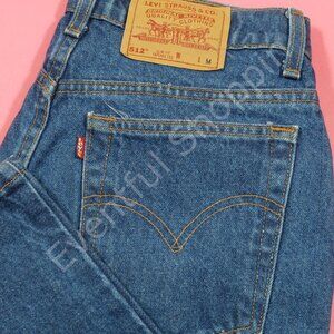 Vintage Levis 512 Slim Fit Tapered Leg Jeans Womens 30 Blue High Waist 90s USA